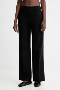 Sessun pantaloni culoarea negru, drept, high waist, 25207029 imagine