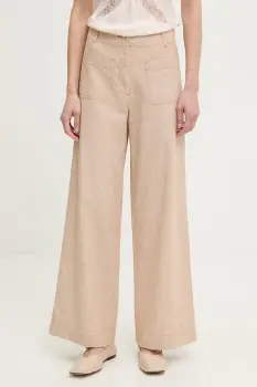Sessun pantaloni wide leg pentru femei, din bumbac imagine