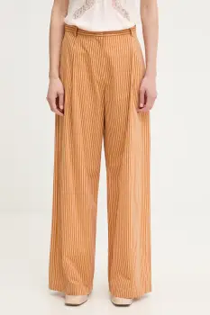 Sessun pantaloni wide leg pentru femei, din bumbac imagine