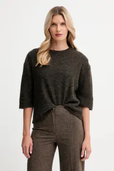 Sessun pulover din amestec de lana de alpaca culoarea maro, 25109014 imagine