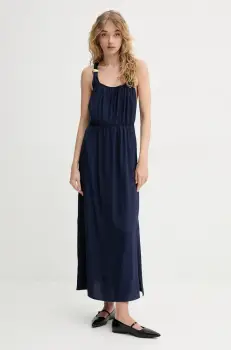 Sessun rochie culoarea bleumarin, maxi, drept, 25205036 imagine