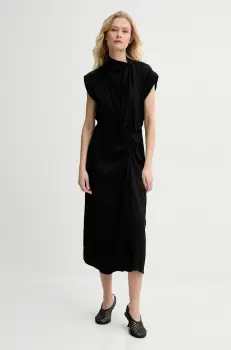 Sessun rochie culoarea negru, midi, evazati, 25205021 imagine