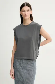 Sessun tricou din bumbac culoarea gri, 24208007 imagine