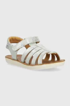 Shoo Pom sandale din piele intoarsa pentru copii GOA SPART culoarea argintiu imagine