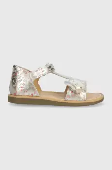 Shoo Pom sandale din piele pentru copii culoarea auriu imagine