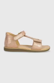 Shoo Pom sandale din piele pentru copii culoarea bej imagine