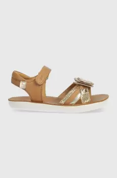 Shoo Pom sandale din piele pentru copii culoarea maro imagine