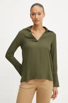 Silvian Heach bluza REUTER femei, culoarea verde, neted, GPA24288BL imagine