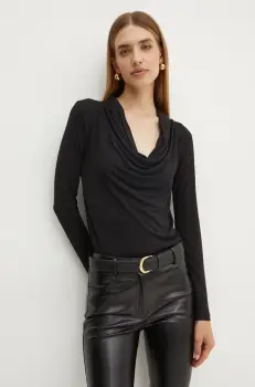 Silvian Heach bluza ROSIZ femei, culoarea negru, neted, GPA24130BL imagine