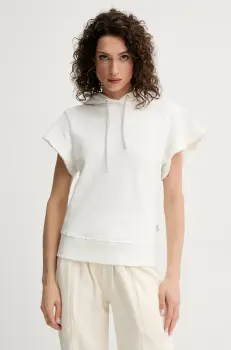 Silvian Heach hanorac de bumbac PHALIS culoarea alb, cu gluga, uni, GPP25194FE imagine