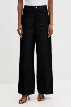 Silvian Heach pantaloni de catifea cord ARBILLA culoarea bleumarin, drept, high waist, GPA25346PA imagine