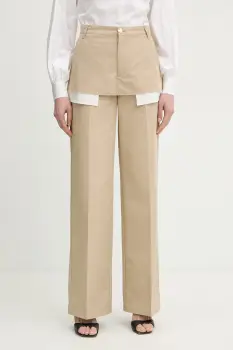 Silvian Heach pantaloni drepti pentru femei, din bumbac SPANIT imagine