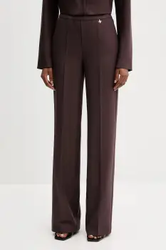 Silvian Heach pantaloni FOLEY culoarea maro, lat, high waist, GPA25486PA imagine