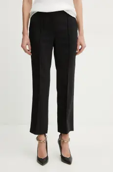 Silvian Heach pantaloni NIKAN femei, culoarea negru, drept, medium waist, GPP25397PA imagine