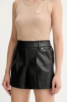 Silvian Heach pantaloni scurti DOGIO culoarea negru, uni, high waist, GPA25075SH imagine