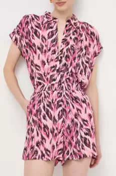 Silvian Heach pantaloni scurti femei, culoarea roz, modelator, high waist imagine