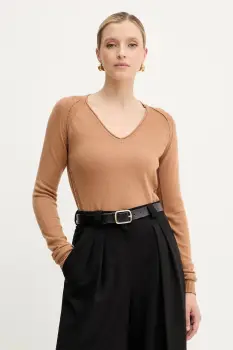 Silvian Heach pulover din amestec de lana DIEGOROSA culoarea maro, light, GPA25242MA imagine