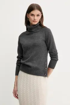 Silvian Heach pulover din amestec de lana DIOUF culoarea gri, light, cu guler, GPA25232LU imagine