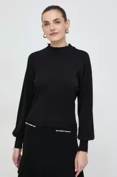 Silvian Heach pulover femei, culoarea negru, light, cu turtleneck imagine