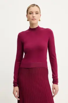 Silvian Heach pulover LOLA culoarea bordo, cu turtleneck, GPA25554LU imagine