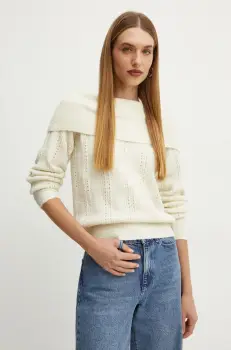 Silvian Heach pulover ROJAS femei, culoarea bej, GPA24250MA imagine