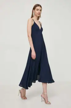 Silvian Heach rochie culoarea albastru marin, midi, evazati imagine