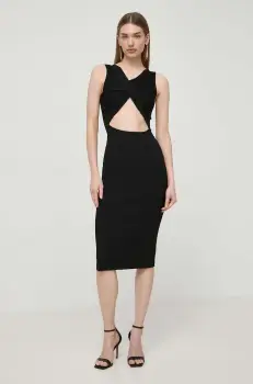 Silvian Heach rochie culoarea negru, midi, mulata imagine