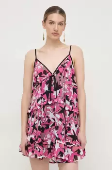 Silvian Heach rochie culoarea roz, mini, oversize imagine