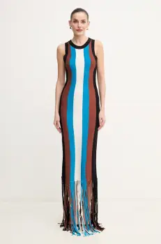 Silvian Heach rochie din amestec de in RICIAMI maxi, mulata, GPP25026VE imagine