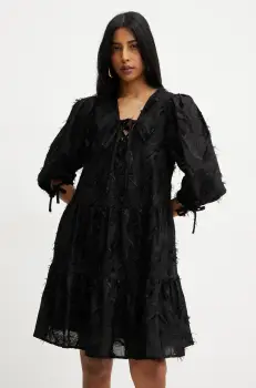 Silvian Heach rochie din bumbac MICAUTI culoarea negru, mini, evazati, GPP25333VE imagine