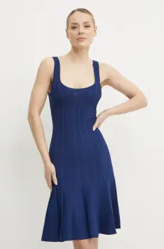 Silvian Heach rochie FLOCOSA culoarea albastru marin, mini, evazati, GPP25016VE imagine