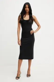 Silvian Heach rochie KININ culoarea negru, midi, mulata, GPP25273VE imagine