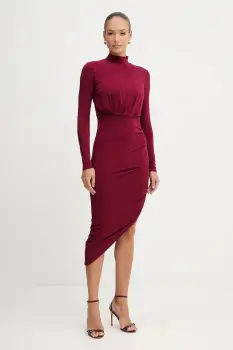 Silvian Heach rochie KIRUNDO culoarea bordo, maxi, mulata, GPA25357VE imagine