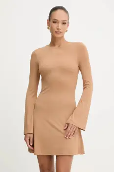 Silvian Heach rochie KOGHO culoarea bej, mini, evazati, GPA25449VE imagine