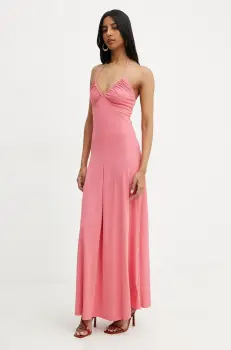 Silvian Heach rochie MADEV culoarea roz, maxi, evazati, GPP25330VE imagine