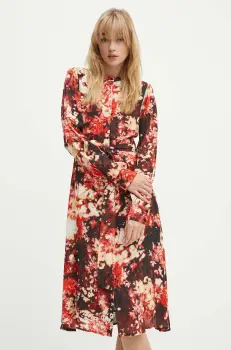 Silvian Heach rochie PAUERE culoarea rosu, midi, evazati, GPA24374VE imagine