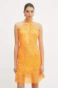 Silvian Heach rochie SAKAS culoarea portocaliu, mini, drept, CVP25063VE imagine