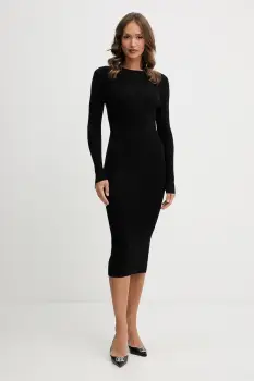Silvian Heach rochie SZABO culoarea negru, midi, mulata, GPA25057VE imagine