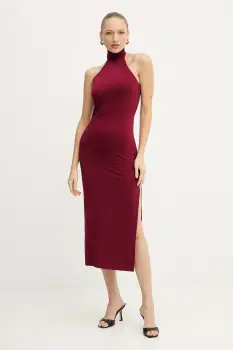 Silvian Heach rochie TIKIM culoarea bordo, maxi, mulata, GPA25358VE imagine