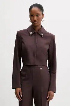 Silvian Heach sacou EDUCAS culoarea maro, un singur rand de nasturi, uni, GPA25035GC imagine