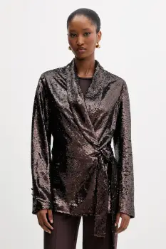 Silvian Heach sacou WERTON culoarea maro, desfacut, GPA25483GC imagine