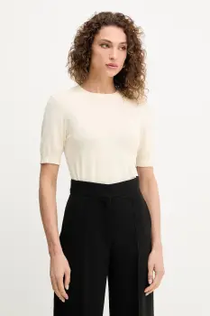 Silvian Heach tricou ATLAM culoarea bej, GPA25040MA imagine