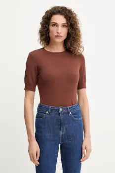 Silvian Heach tricou ATLAM culoarea maro, GPA25040MA imagine