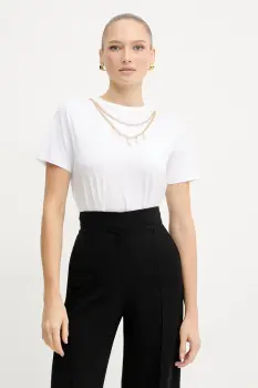 Silvian Heach tricou din bumbac BENSOULA culoarea alb, GPA25130TS imagine