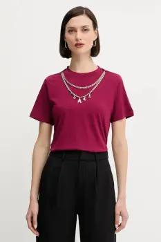 Silvian Heach tricou din bumbac BENSOULA culoarea bordo, GPA25130TS imagine