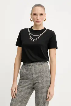 Silvian Heach tricou din bumbac BENSOULA culoarea negru, GPA25130TS imagine