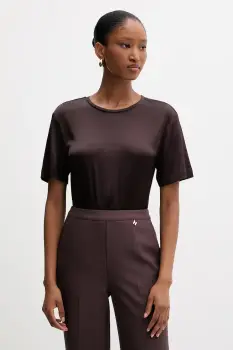 Silvian Heach tricou OREILLE culoarea maro, GPA25530BL imagine