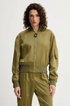 Simona Corsellini geaca bomber culoarea verde, de tranzitie, oversize, P25CPGB001 imagine