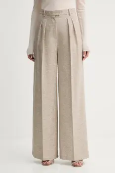 Simona Corsellini pantaloni culoarea bej, drept, high waist, A25CPPA01302 imagine