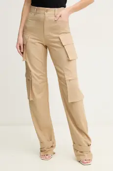 Simona Corsellini pantaloni culoarea verde, drept, high waist, P25CPPA017 imagine